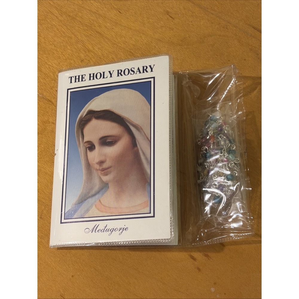 Our Lady Of Medjugorje Peace Chaplet-Prayer Card, With Rosary Beads New